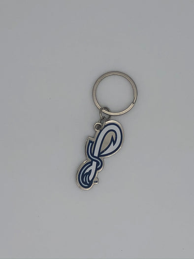 Pensacola Blue Wahoos Metal P-Hook Keychain