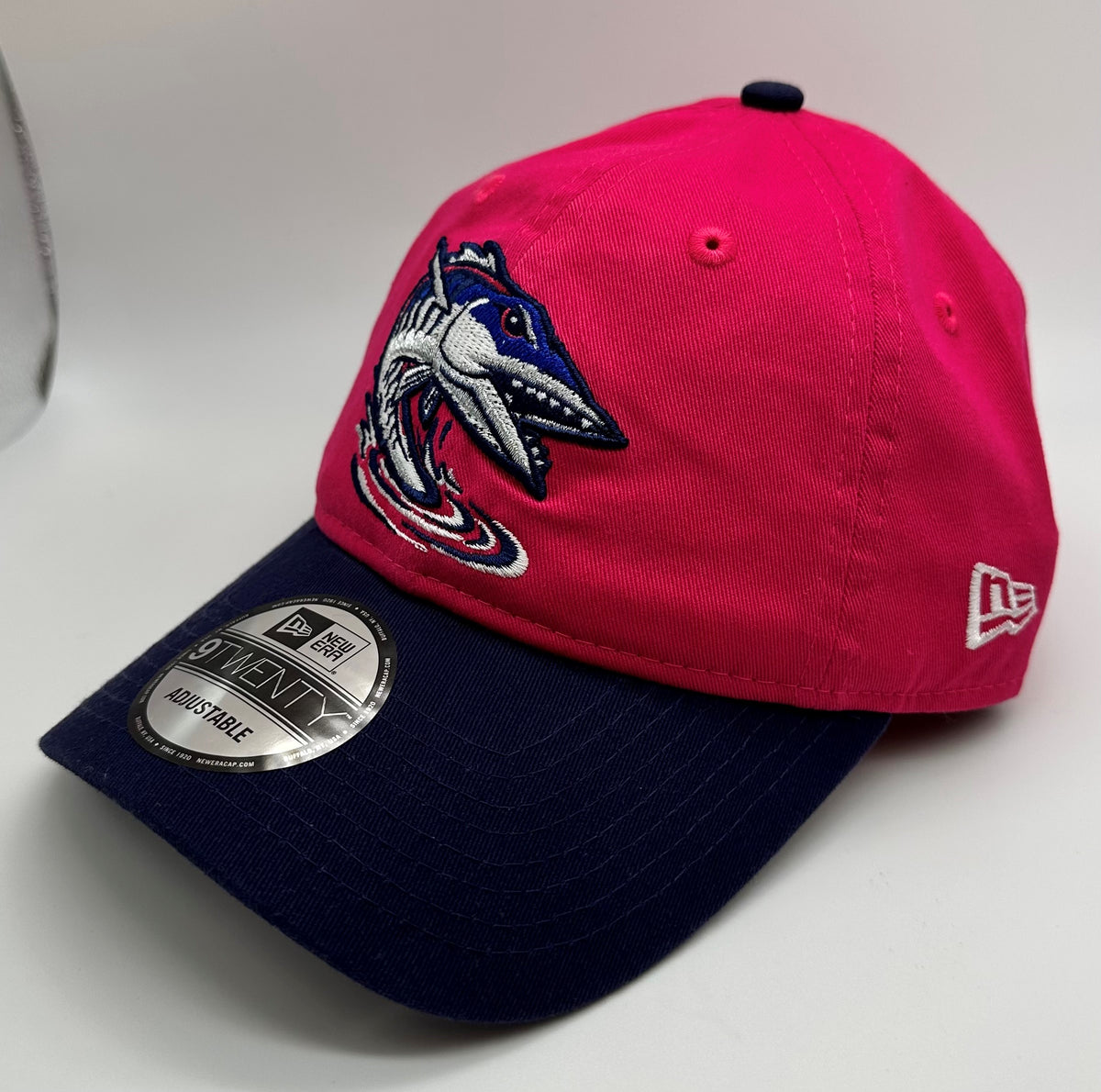 Pensacola Blue Wahoos MILB MARVEL DEFENDERS Pink-Navy Fitted Hat