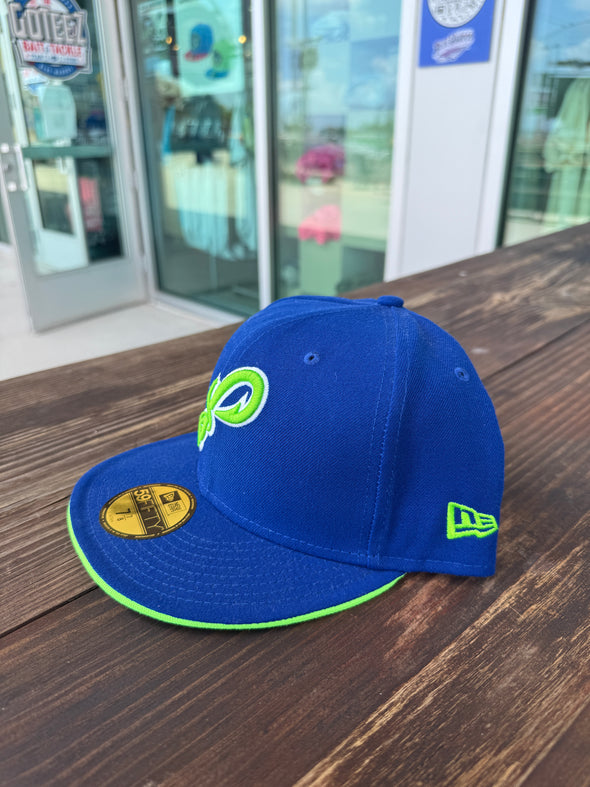 Pensacola Blue Wahoos New Era 59Fifty Neon PHook Hat
