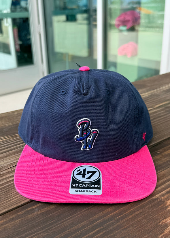 Pensacola Blue Wahoos '47 Navy Burnside Captain Hat