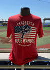 Pensacola Blue Wahoos Fourth of July Faded Glory Tee