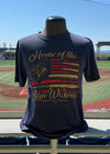 Pensacola Blue Wahoos Fourth of July Bat Flag Tee