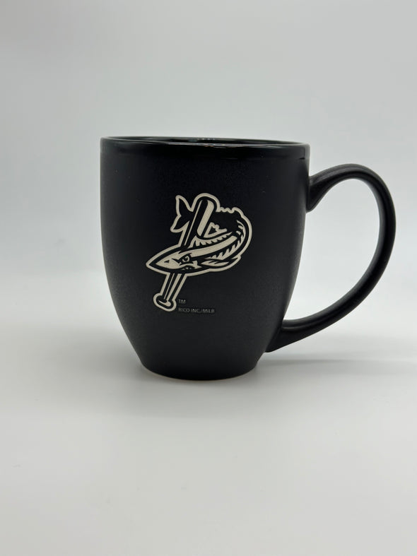 Pensacola Blue Wahoos Matte Black Coffee Mug