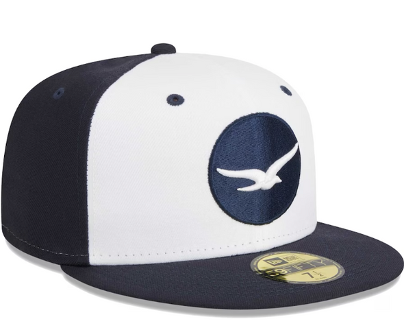 Penscola Blue Wahoos New Era 59FIFTY Fitted Seagull Cap